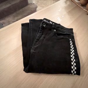 RSQ Jeans - Tokyo Super Skinny - Black w/ Checker Stripes - Size 18